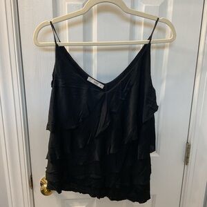 Prada Black Lacy Layered Camisole Top